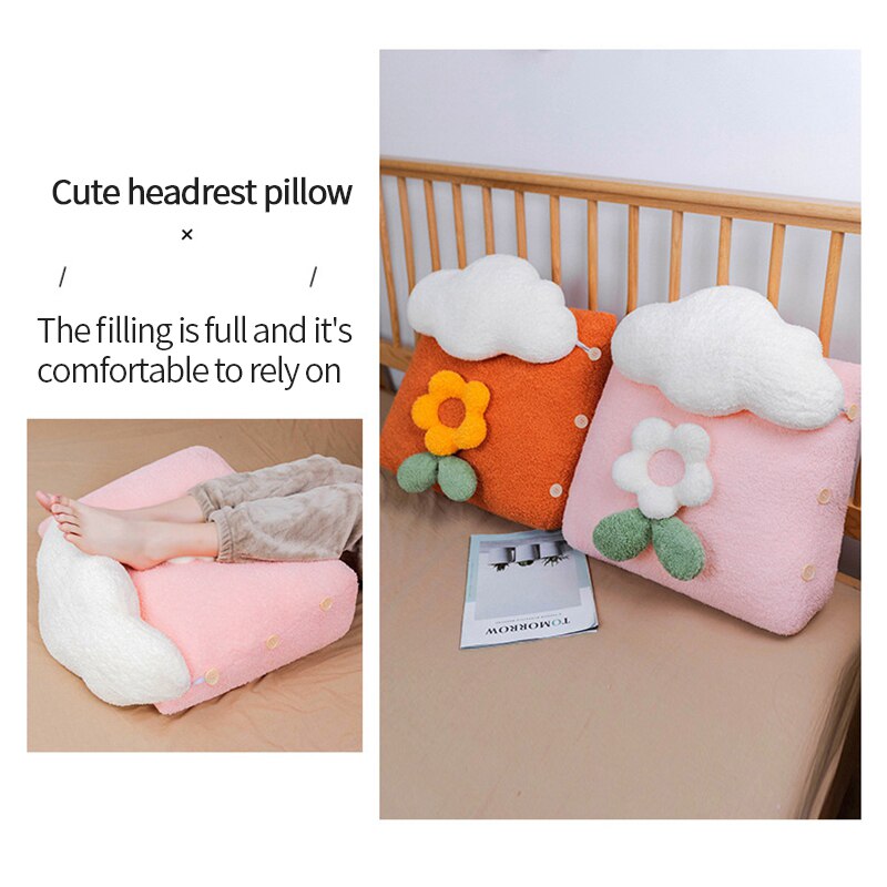 Ins Cloud Bloem Kussen Bed Rugkussen Pluche Lendensteun Kussens Decoratieve Kussens Voor Sofa Leuke Meisje Room Decor