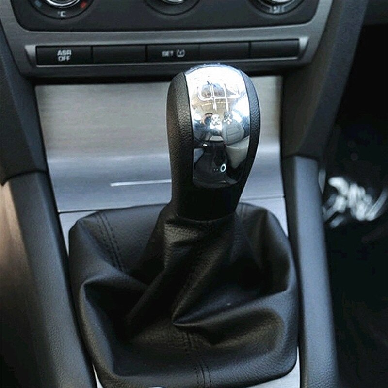 Auto Accessories For Skoda Octavia MK2 Car 5Speed Gear Shift Knob Stick Gaiter Boot Sliver Cap