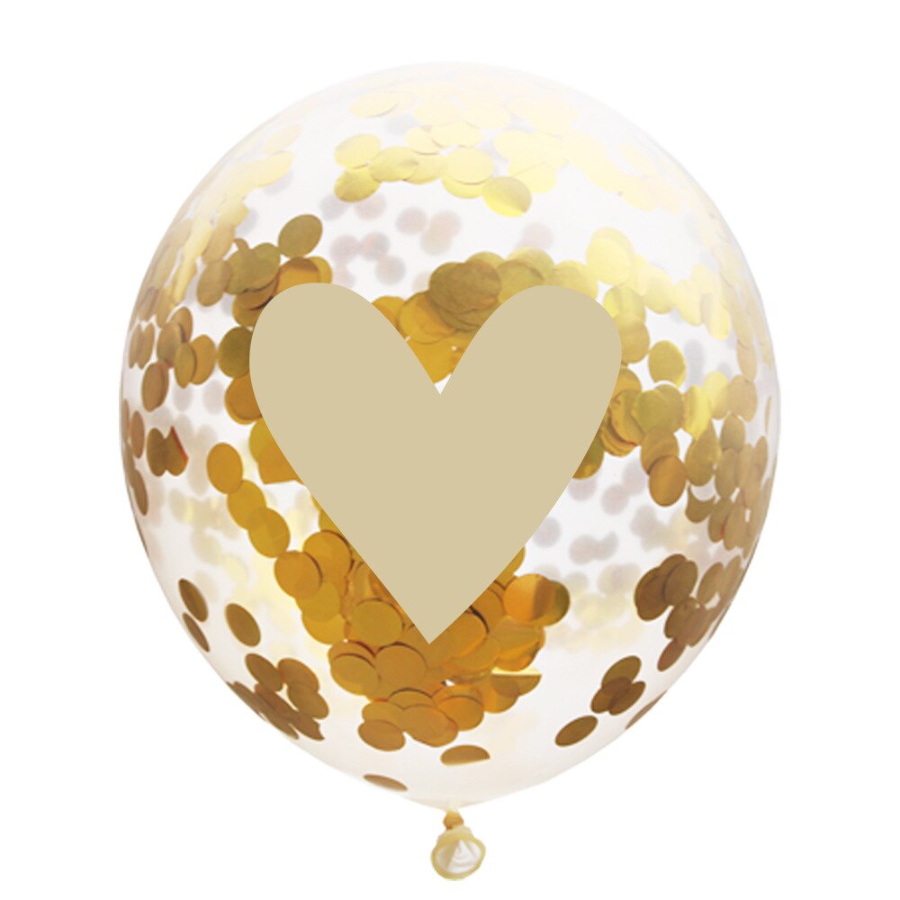 5 pçs rosa ouro confetes balões coração impressão látex balões globos diy casamento chá de fraldas decoração festa de aniversário suprimentos: Gold