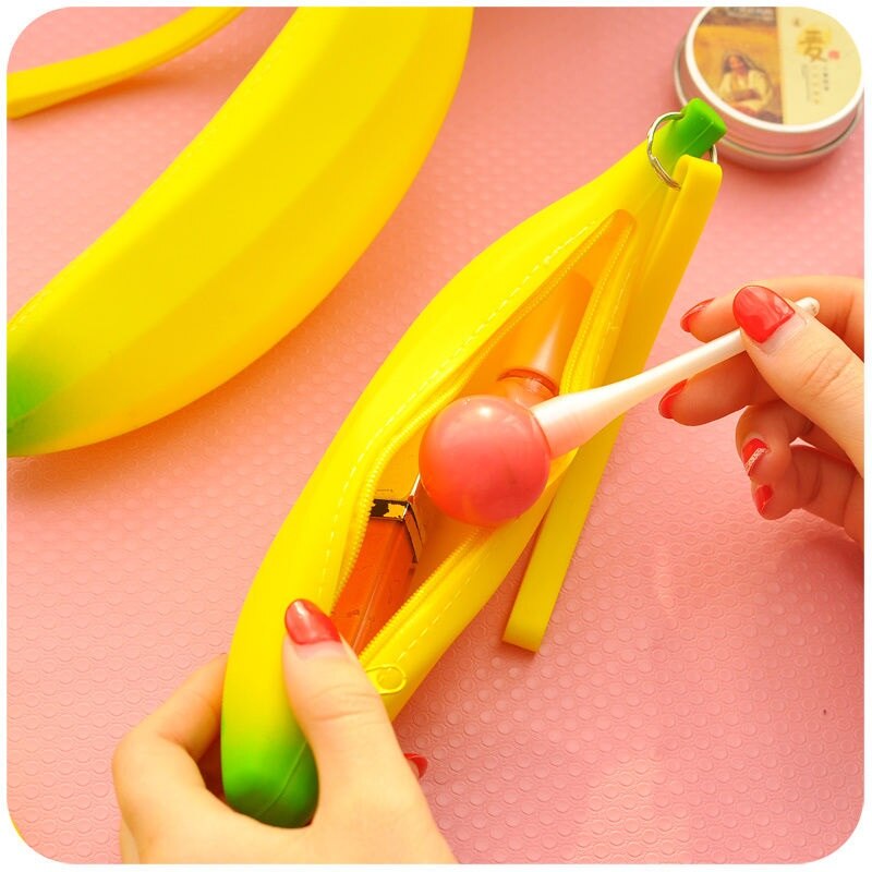 Porte-monnaie banane jaune en Silicone multifonction, nouveauté mignonne drôle Portable, porte-monnaie clé