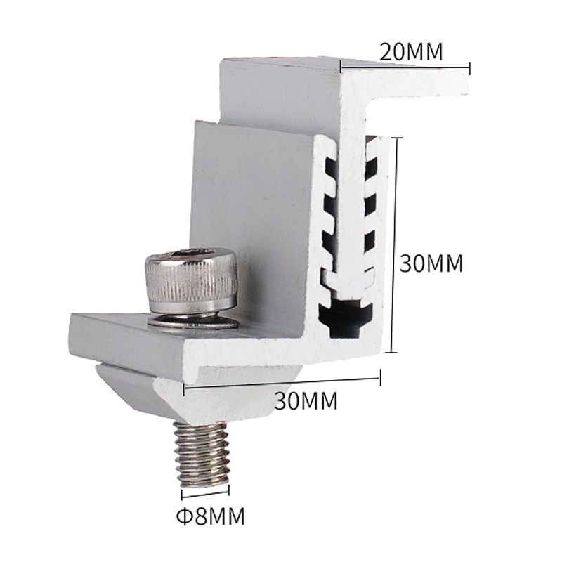 Solar panel mounting bracket- system - accessories aluminum adjustable end clamp for diy solar panel installtion on roof house
