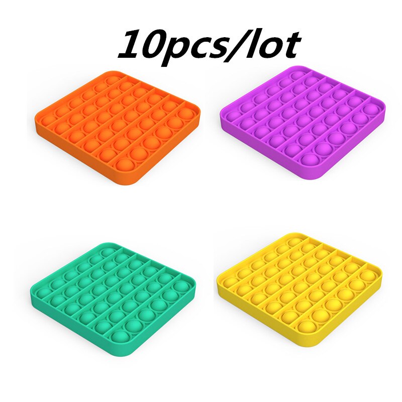 10 Stks/partij Push Popit Bubble Zintuiglijke Speelgoed Autisme Behoeften Squishy Volwassen Kid Grappig Anti-Stress Pop Het Fidget Reliver stress: 10pcs zhengfangxing