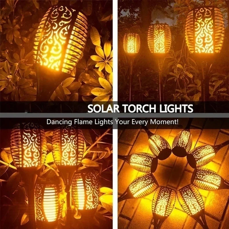 4/2/1Pcs Solar Flamme Lichter Taschenlampe Flackern Licht Wasserdicht Garten Dekoration Im Freien Rasen Tiki Led Pfad Yard terrasse Boden Lampe