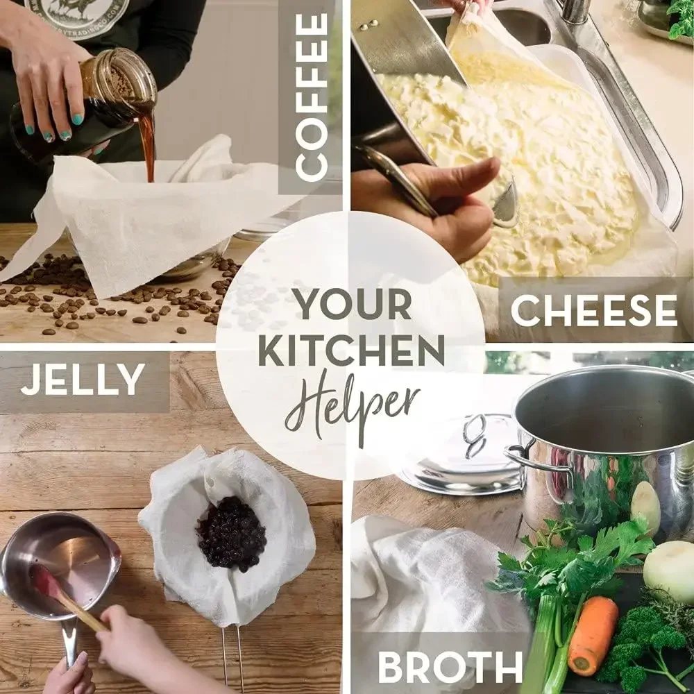 10/1PC Filter Tuch Baumwolle Faser Gittergewebe Mehrweg Sieb Käse Tofu Bäckerei Filter Tuch Heimat Küche Lebensmittel Ferment sieb Werkzeuge