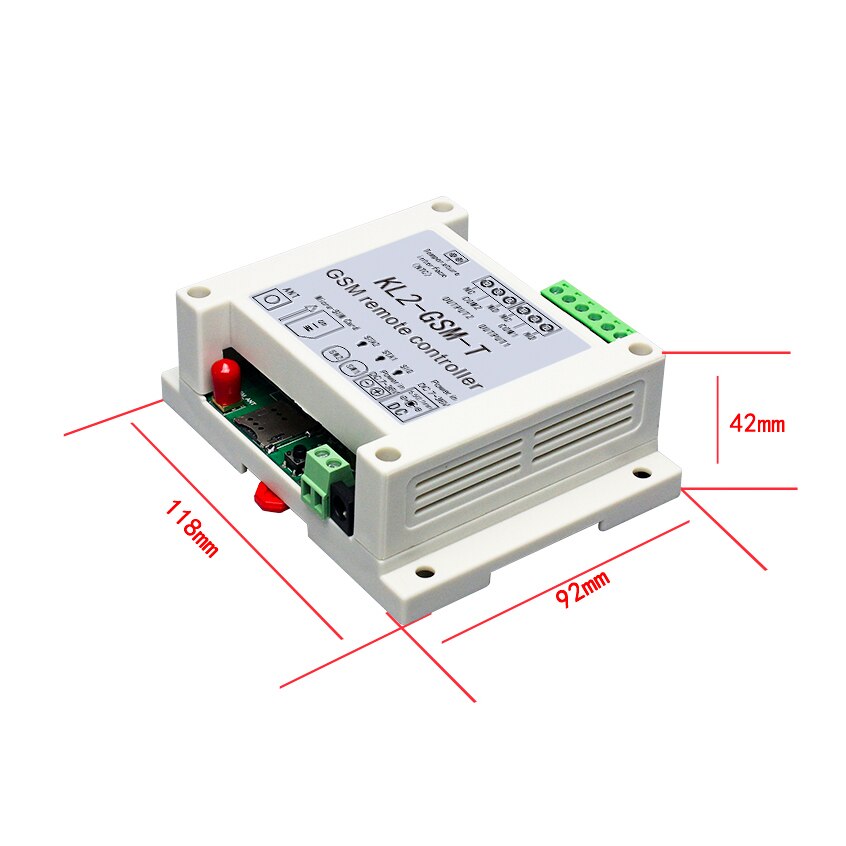 GSM SMS Remote Switch Access Controller KL2-GSM-T With 2 Relay Output One NTC Temperature Sensor