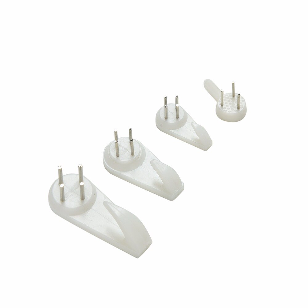 20Pcs Wit Plastic Onzichtbare Hard Fotolijst Muur Hooksmount Foto Fotolijst Nagel Haak Hanger