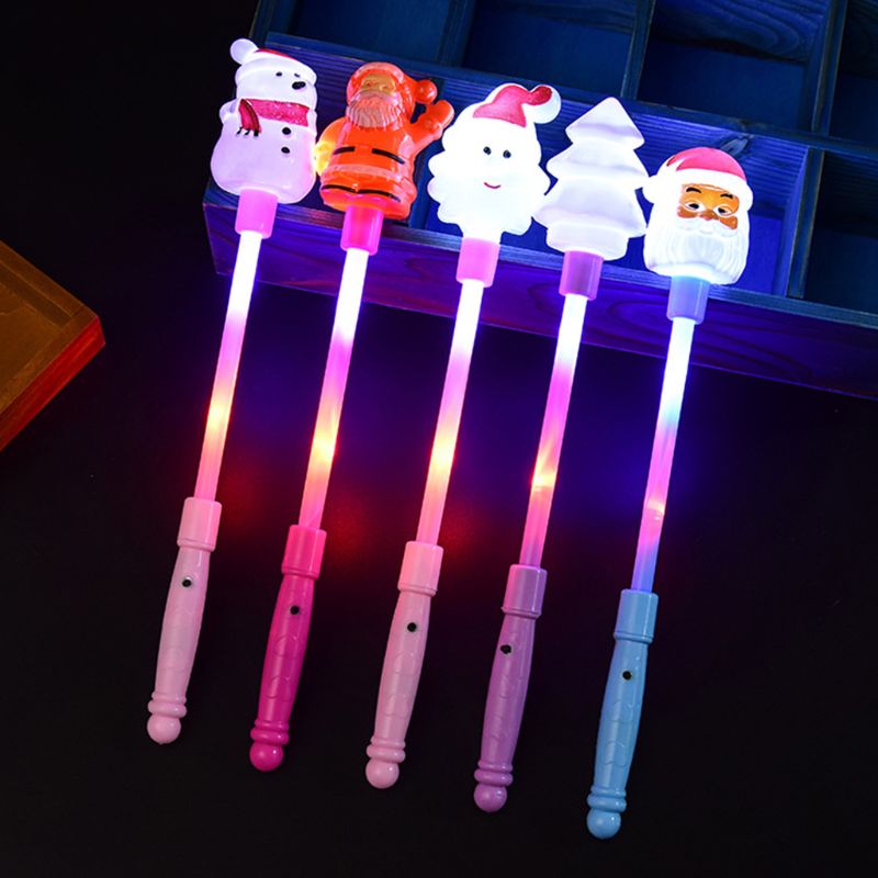 LED Flashing Lights up Glow Party Xmas Santa Claus snowman tree flash sticks