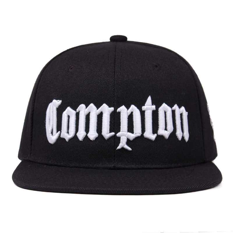 Gorra de béisbol de con bordado Compton, gorra de béisbol de Hip Hop, gorra deportiva de plana para Unisex, gorras ajustables para papá