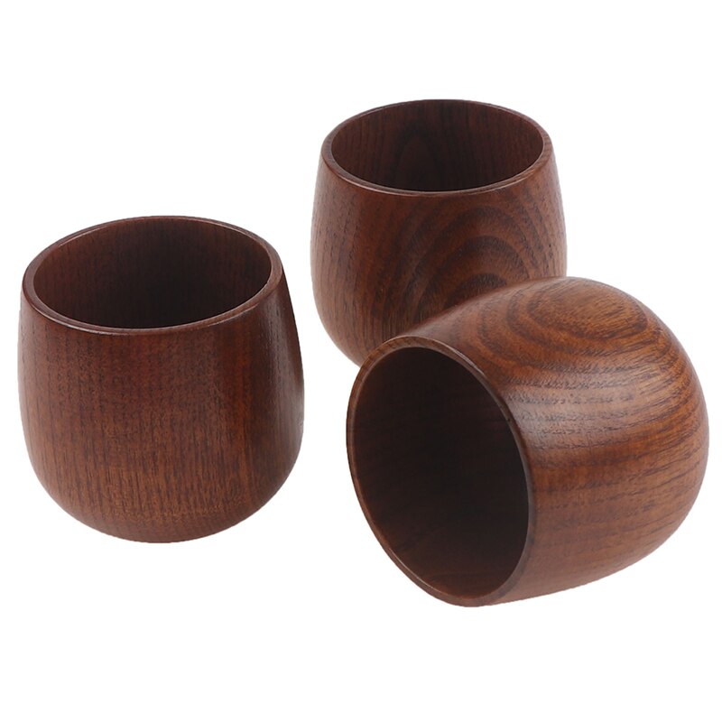 Classical 1Pc Copo De Madeira Natural Artesanal Barriga Grande xícara de Chá Xícara de Suco de Copo de Vinho