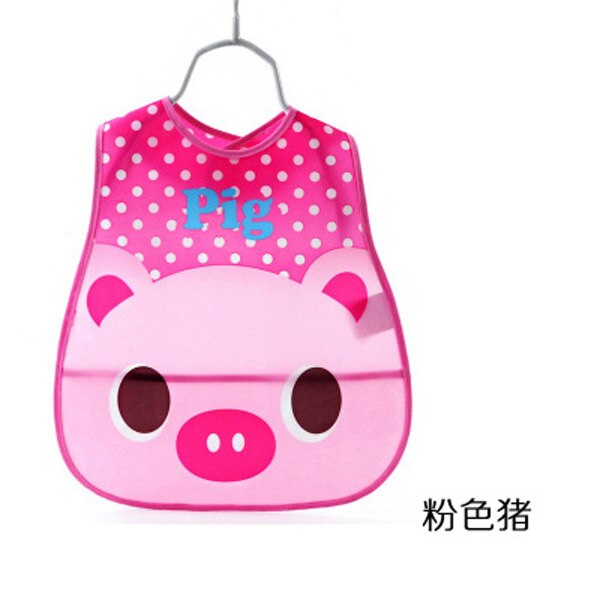 Waterdicht Makkelijk Schoon EVA Slabbers Appron Met Front Packet Bus Pigy Panda Olifant Eten Cover Feeding Baby Burp Doeken: Pig