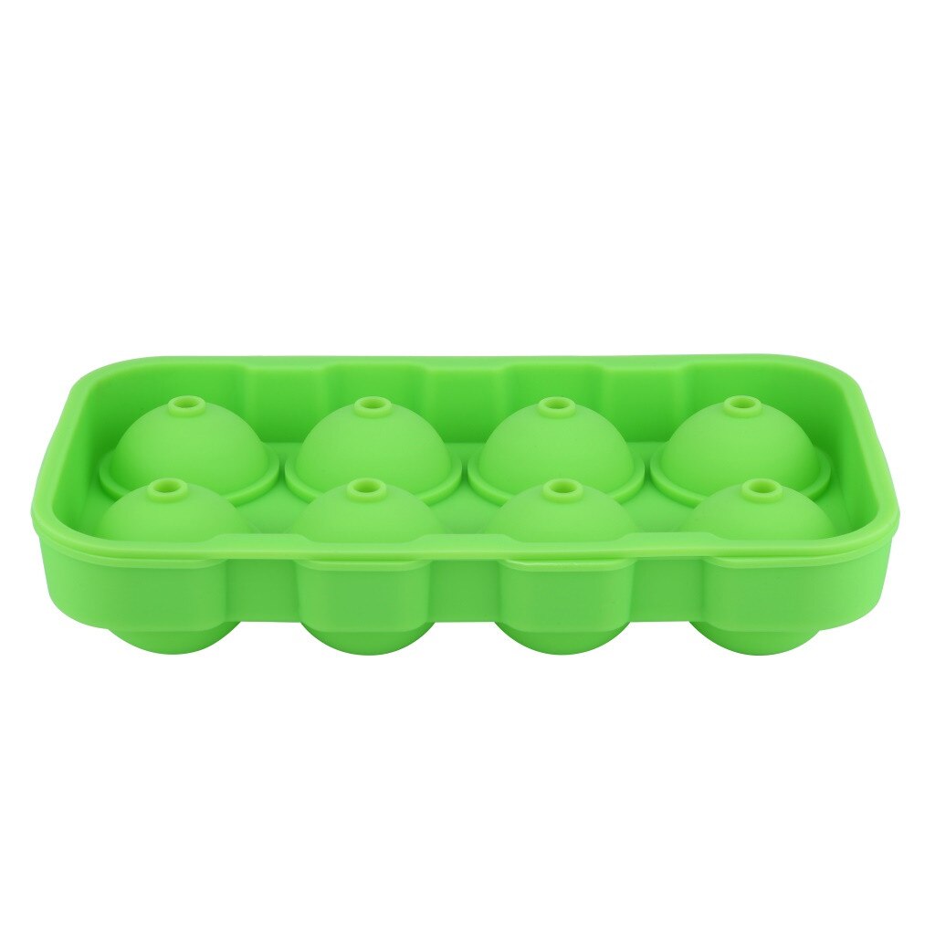 Tiny Grids Compact Spherical Shape Ice Cube Maker 8-Spherical Ice Tray Mold Storage Container: Green 