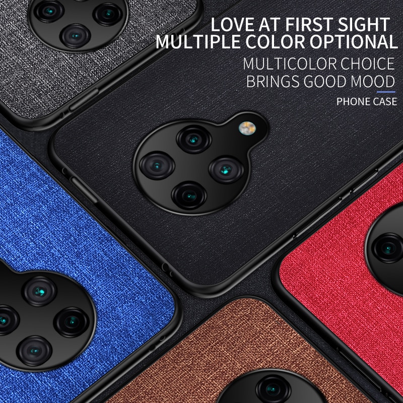 Voor Poco X3 Nfc Case Eenvoudige Doek Pu Soft Tpu Edge Shockproof Cover Voor Xiaomi Pocophone Poco X3 Nfc F2 pro Capa Case