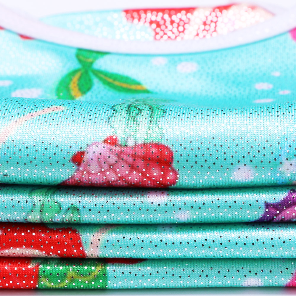 Baohulu söt tecknad toddler flicka trikot gnistrande ärmlös biketard för flickor gymnastik balett barn dans kostym outfit cyan