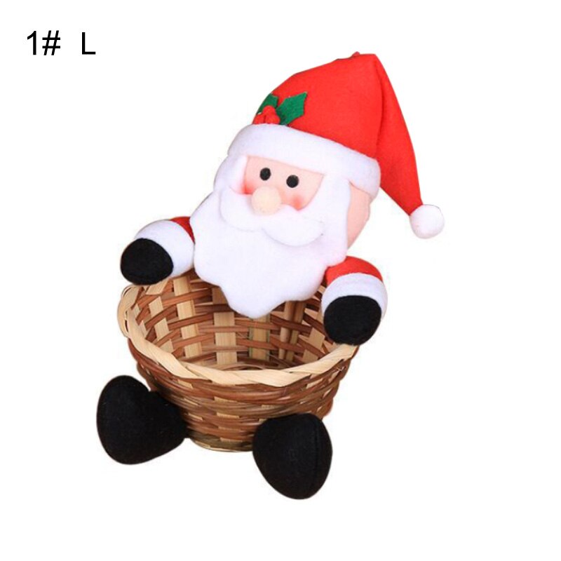 Nydelig juleoppbevaringskurv bambusstokk santa hjort snømann godteribeholder juledekorasjon корзина для игрушек