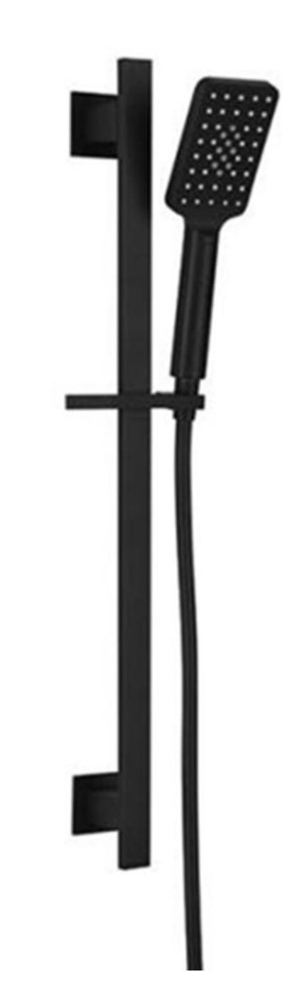 Svart dusjglidestang veggmontert dusjstang justerbar glideskinnesett 3 funksjonsdusj minimalistisk stil  bl309: Torget
