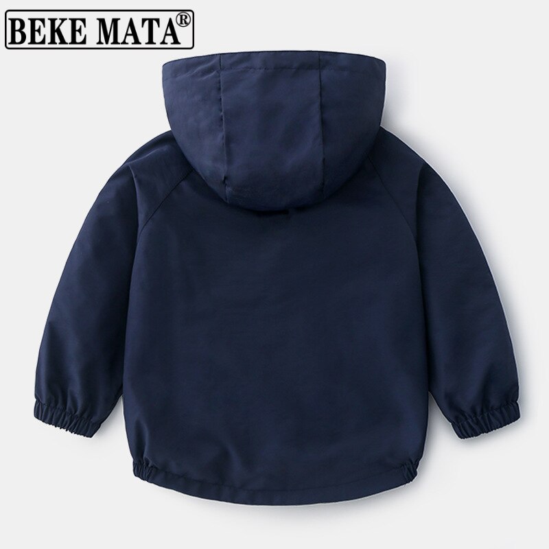 Chaqueta cortavientos con capucha para niño, prendas de vestir a prueba de viento, con cremallera, coche de dibujos animados, 2 a 6 años, informal, Otoño,