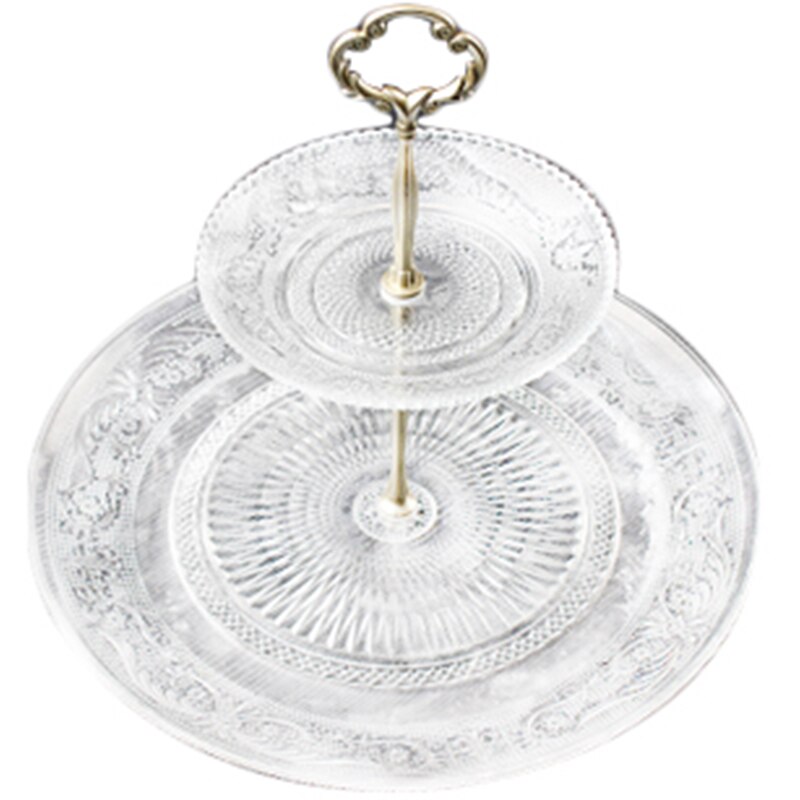 2 or 3 Layer Glass Cake Stand Modern Candy Snack Fruit Plate Afternoon Tea Dessert Display Rack Shelf Home Decor mx11161730
