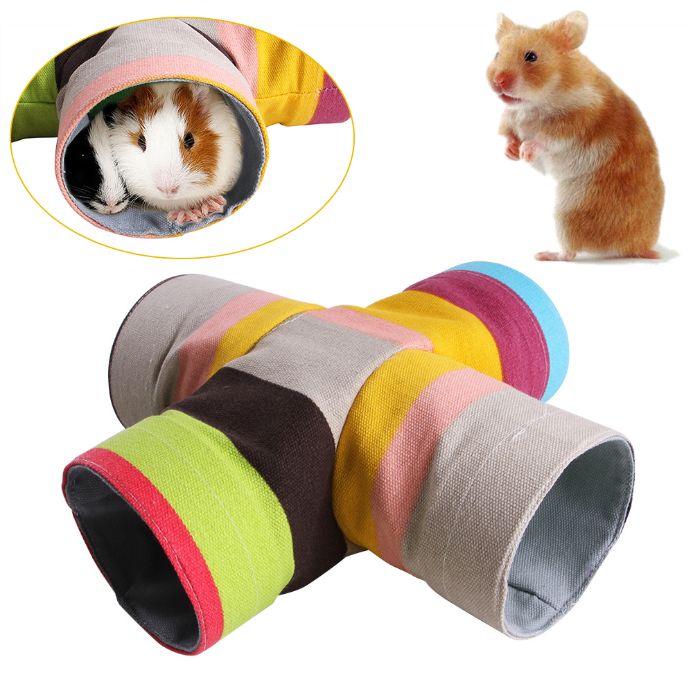 Mascotas de juguete Túnel de arco iris conejo enano nido de hamsters Guinea cerdo mascota de ardilla agujero de taladro divertido túnel perforación nido mascota: C