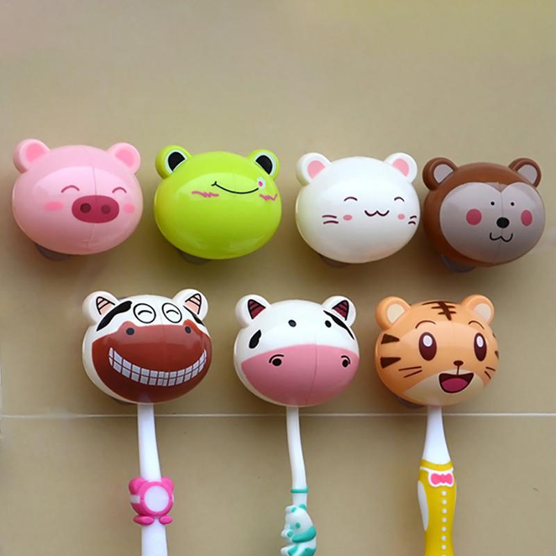 1PC Cartoon Animal Toothbrush Holder Toiletries Toothpaste Holder Bathroom Sets Suction Hooks Tooth Brush Container