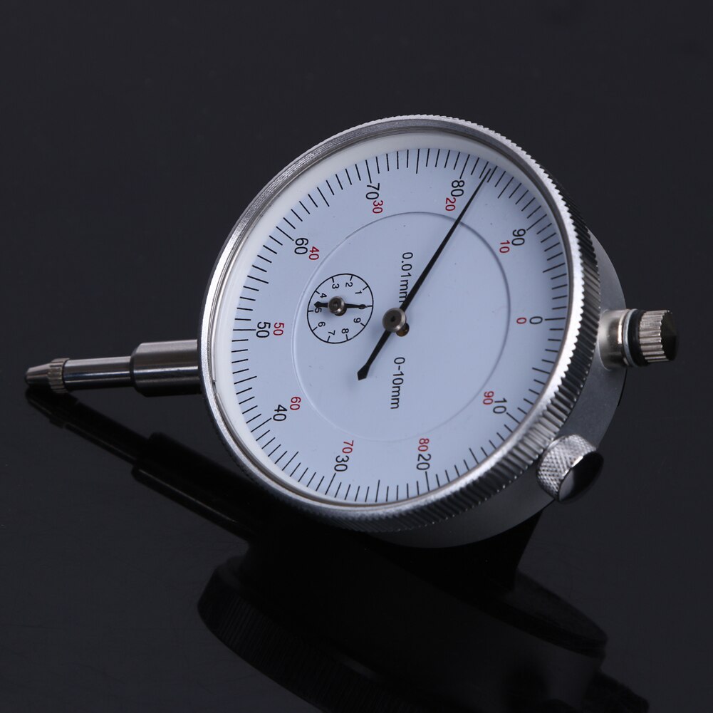 Dial Indicator Gauge 0-10mm/0.01mm Accuracy Measurement Instrument Mechanical Indication Strap Ear Aluminum Alloy Case