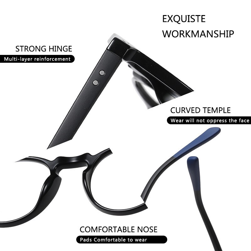 Aofly meekleurende bril voor dames, ronde anti-blauw licht bril voor dames, vintage optisch montuur, computerbril op sterkte  uv400