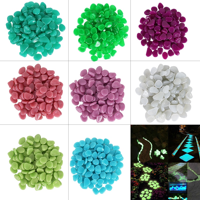 25/50pcs Glow in the Dark Garden Pebbles Glow Stones Rocks for Walkways Garden Path Patio Lawn Garden Yard Decor Luminous Stones