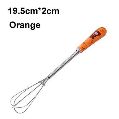 1 PC lovely mini Egg beater stainless steel manual egg beater coffee stirrer butter stirrer kitchen accessories cooking tools: 1PC-Orange