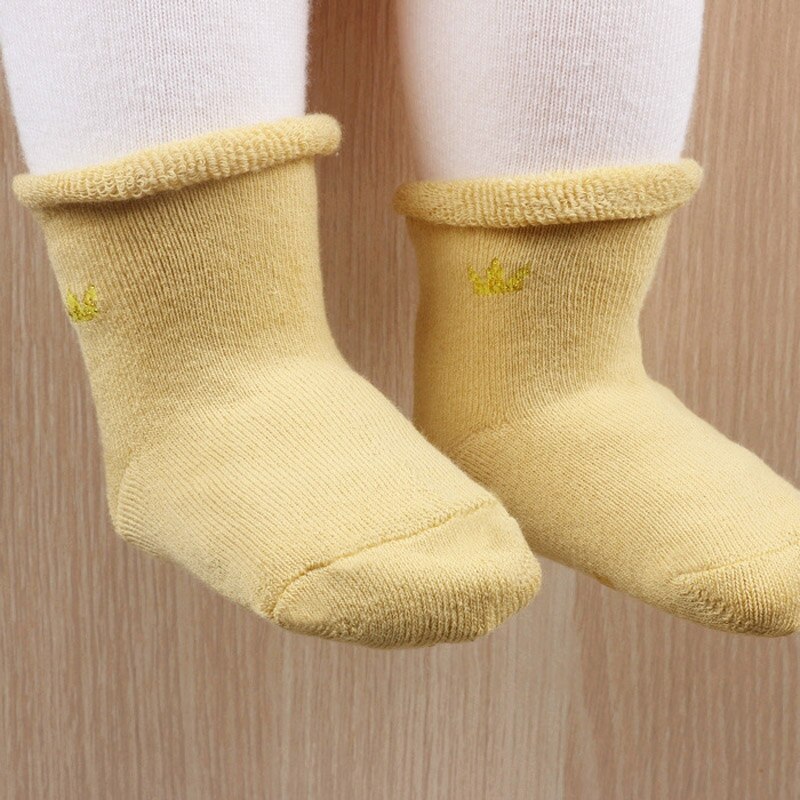 Winter Warm Baby Socken Baumwolle Dicken Atmungs rutschfeste Baby Kinder Kinder Buchten und Mädchen Socken Säuglinge Weichen Socken CS.73: YELLOW / 0 to 2 Y