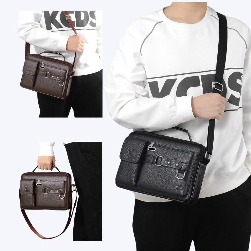 Herre enkelt skulder crossbody taske til forretningspendling, herre enkelt skuldertaske med eksklusiv følelse, herre skuldertaske
