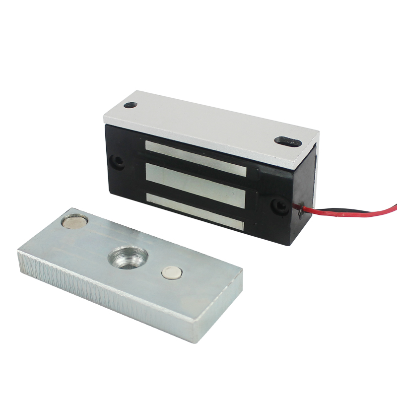 Toegangscontrole elektromagnetisch slot 60kg kleine magnetische sloten 130 lbs elektrisch gestuurd vitrinekastdeurslot mini elektrisch slot: Zwart