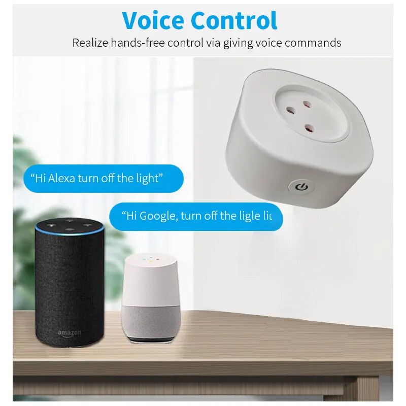 16a israelsk plugg smart wifi strømplugg wifi smart trådløs stikkontakt fungerer med alexa google hjem assistent tuya smartlife-appen