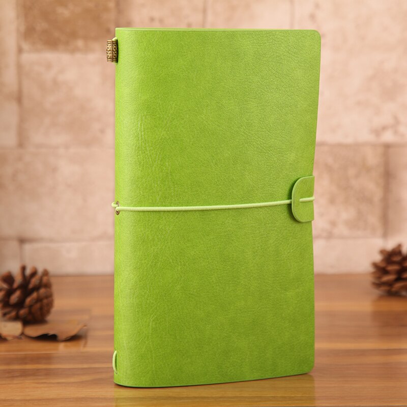 RuiZe faux leather journal reizen notebook A6 pocket notepad school dagboek note book graveren naam creatieve briefpapier: green / A6 no engrave letter