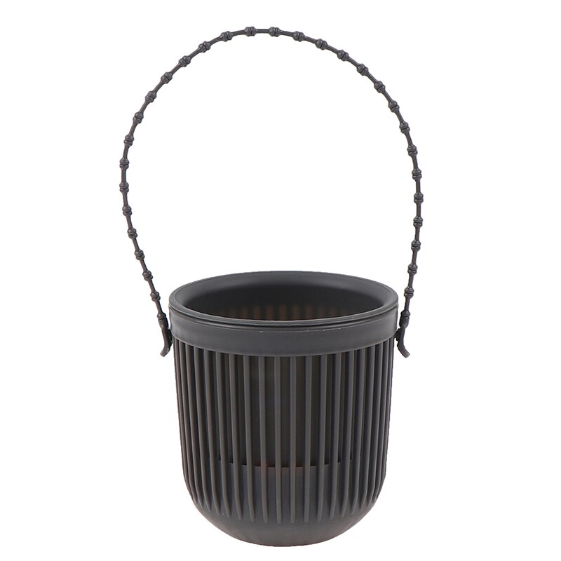 Macetas colgantes de cadena para balcón, cesta de maceta de flores, tejido de mimbre de imitación, 1 ud.: 6