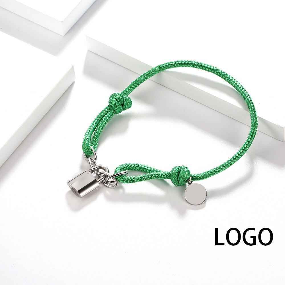 Boyulige klassisk flettet reb armbånd lås populært element par armbånd til mænd og kvinder charme smykker: Grøn
