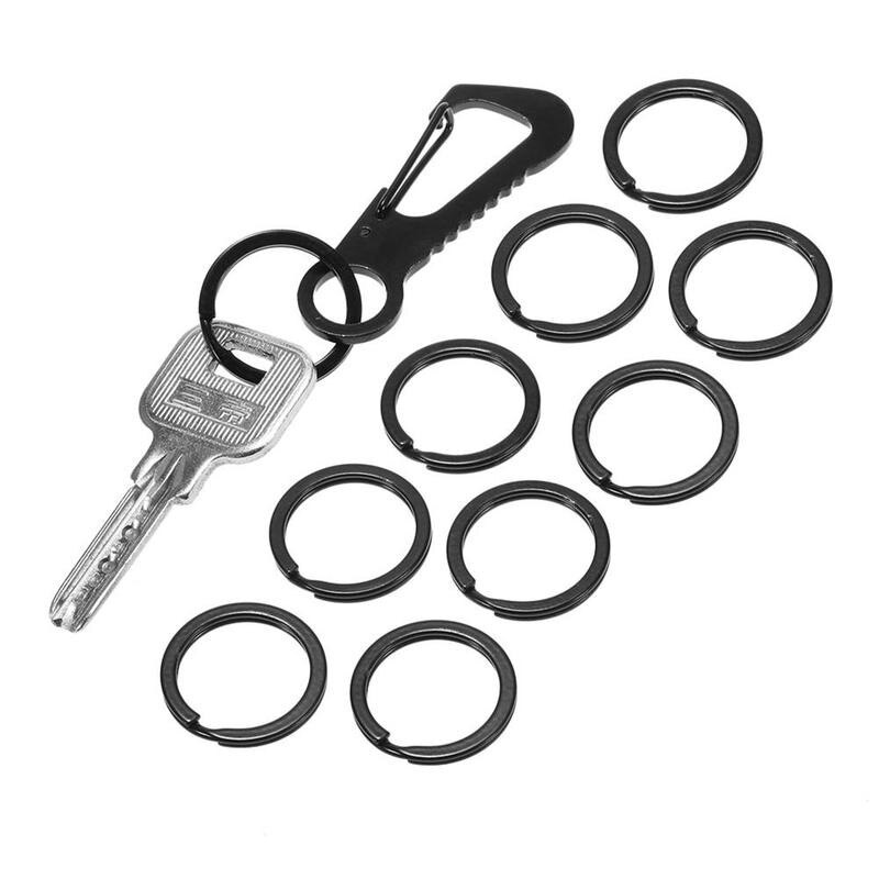 1/5/10 Stuks Sleutels Sleutelhangers Zwarte Sleutelhanger Ijzeren Ring Home Camping Autosleutel Karabijnhaak Outdoor Hanger accessoires Carabiner