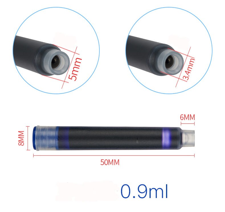 12 stk farverig engangs pen blæk, blæk etui, studerende fyldepen 05mm ,  blæk patron refills