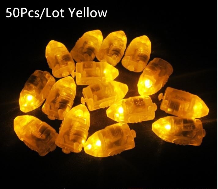 100 Stck/50 Stck LED Ball Lampen Ballon Lichter Gebühr Lichter Mond Sternen Schnur Lichter für Heimat Hochzeit Party geburtstag Dekoration: 50Stck Gelb