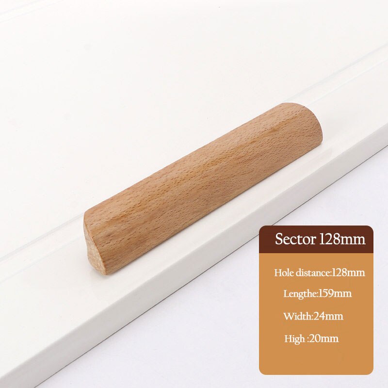 1Pc Cabinet Drawer Handles Knobs Door Window Kitchen Cupboard Wardrobe Dresser Pulls Furniture Hardware Natural Solid Wood: 8