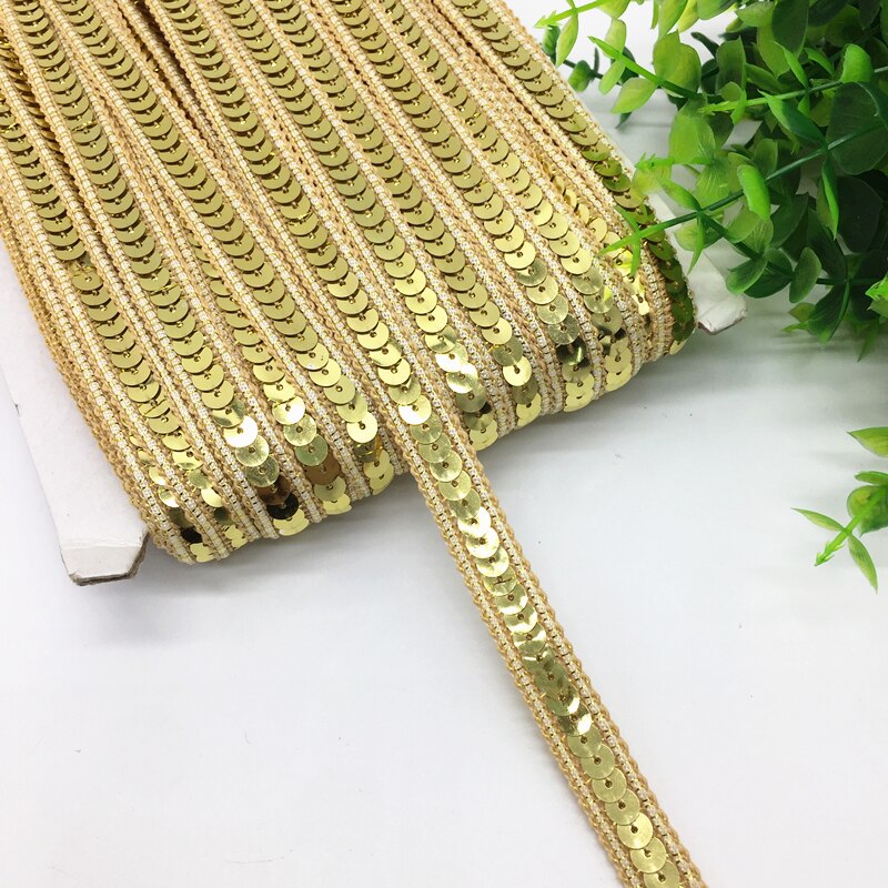 3 yards 13 mm pailletten lint kant trim pailletten stof voor jurk kleding hoofdtooi bruids naaien accessoires DIY