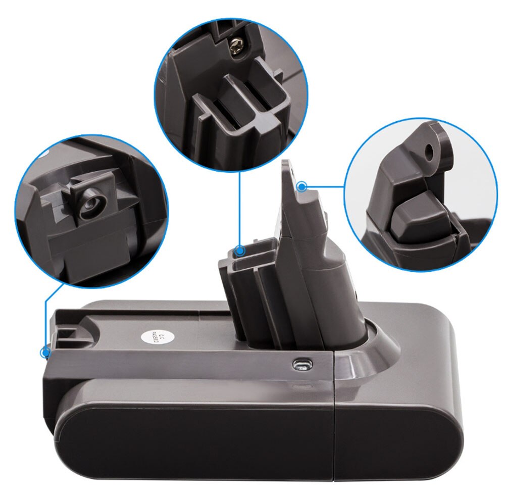 21.6V Replacement Battery for Dyson Li-ion Vacuum Cleaner SV09 SV07 SV03 DC58 DC61 DC62 DC74 V6 Animal Battery（free Bursh）