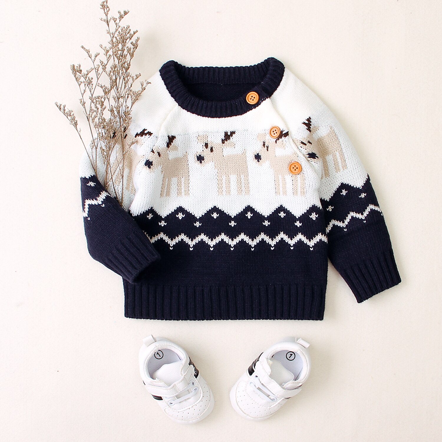 Newborn Christmas 0-24-M Sweater Knitted Baby Clothes Baby Boys Sweaters Deer Girls Cardigan Boy Sweater Kids Knitwear Jumper