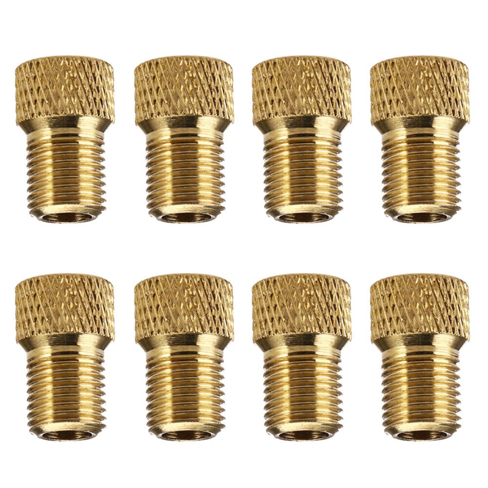 8Pcs Bike Koperen Air Compressor Valve Converter Fiets Franse Presta Aan Schrader Valve Adapters Buis Pomp Reparatie Tools Voor mtb