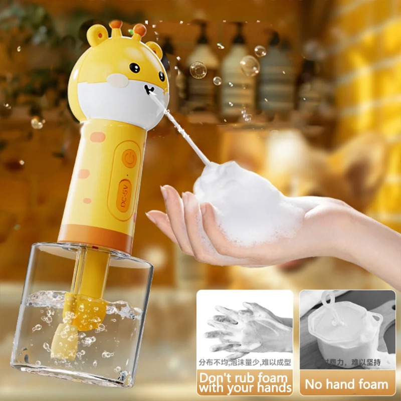 Distributeur électrique de shampoing pour chien, distributeur de shampoing moussant électrique pour chien, chat de dessin animé, bain automatique, pulvérisateur de savon Rechargeable