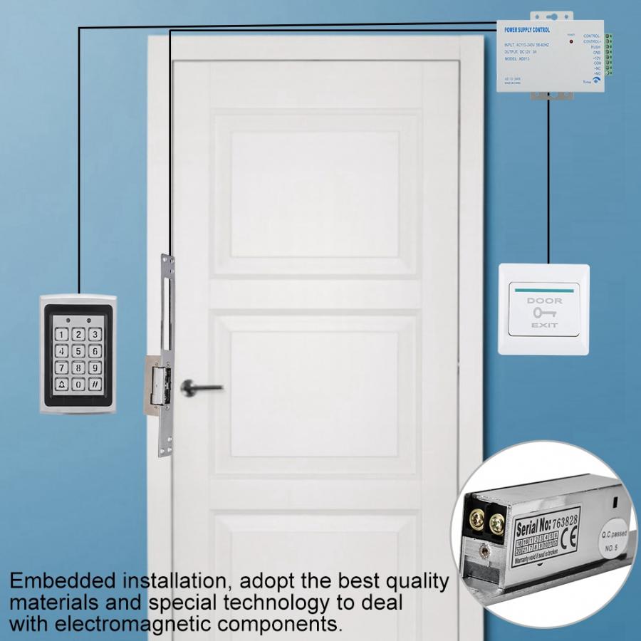 Electric Bolt Lock DC 12V Electric Bolt Lock Intelligent Guard Cathode Strike Lock Door Access Control