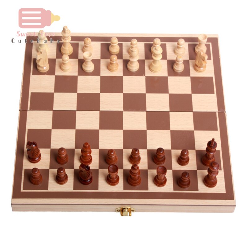 Holz Faltbare 3 in 1 Schach Backgammon Dame Rom Schach einstellen Bord Reise Party Unterhaltung Erwachsene freundlicher Spielzeug 30*30cm 1 einstellen