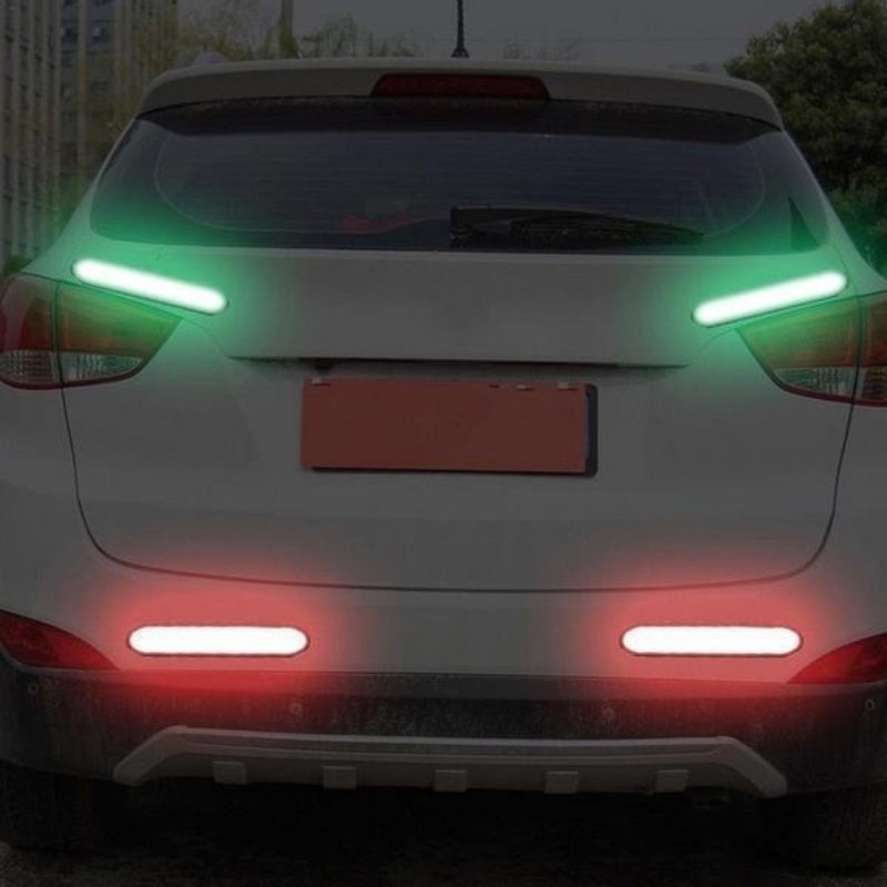 2 Stks/set Auto Deur Reflecterende Sticker Waarschuwingstape Auto Reflecterende Stickers Reflecterende Strips 4 Kleuren Veiligheidsmerk Auto-Styling