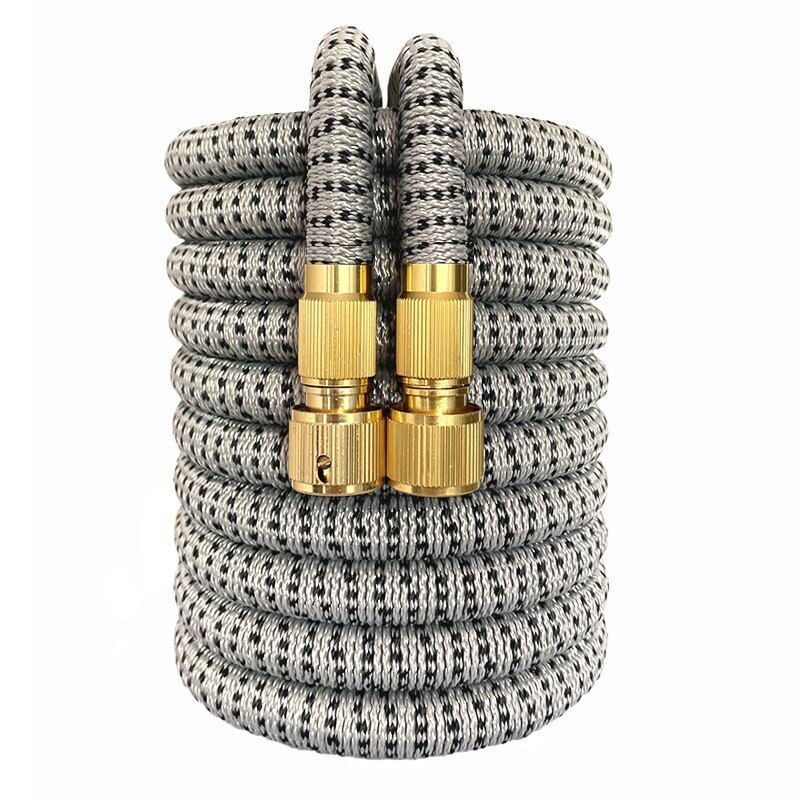 Expandable 17-150ft Garden Watering Hose High Pressure Car Wash Magic Flexible Rubber Water Hose Jardin Irrigation Pipe Tool: 75ft / Gray with Black Dot