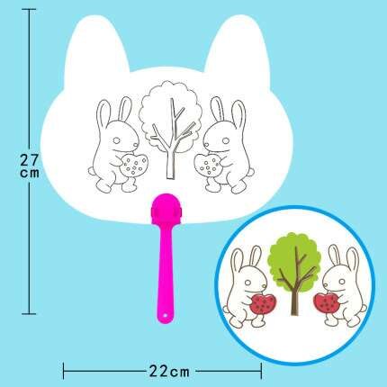 material graffiti paper Children cartoon small fan hand painting blank paper fan white card coloring doodle fan kindergarten: 27x22cm