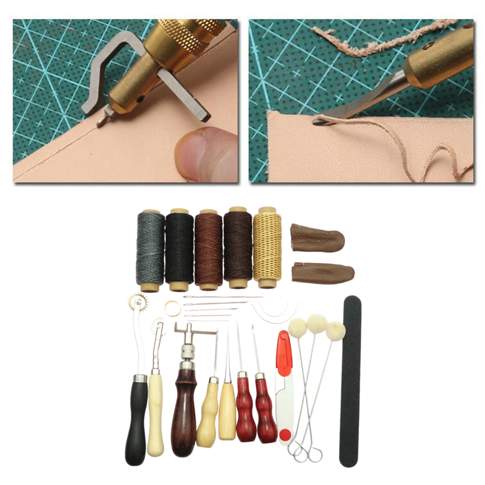 Leather Crafting Tools Prong for Hand Punching Sewing Carving Leathercraft: 27pcs