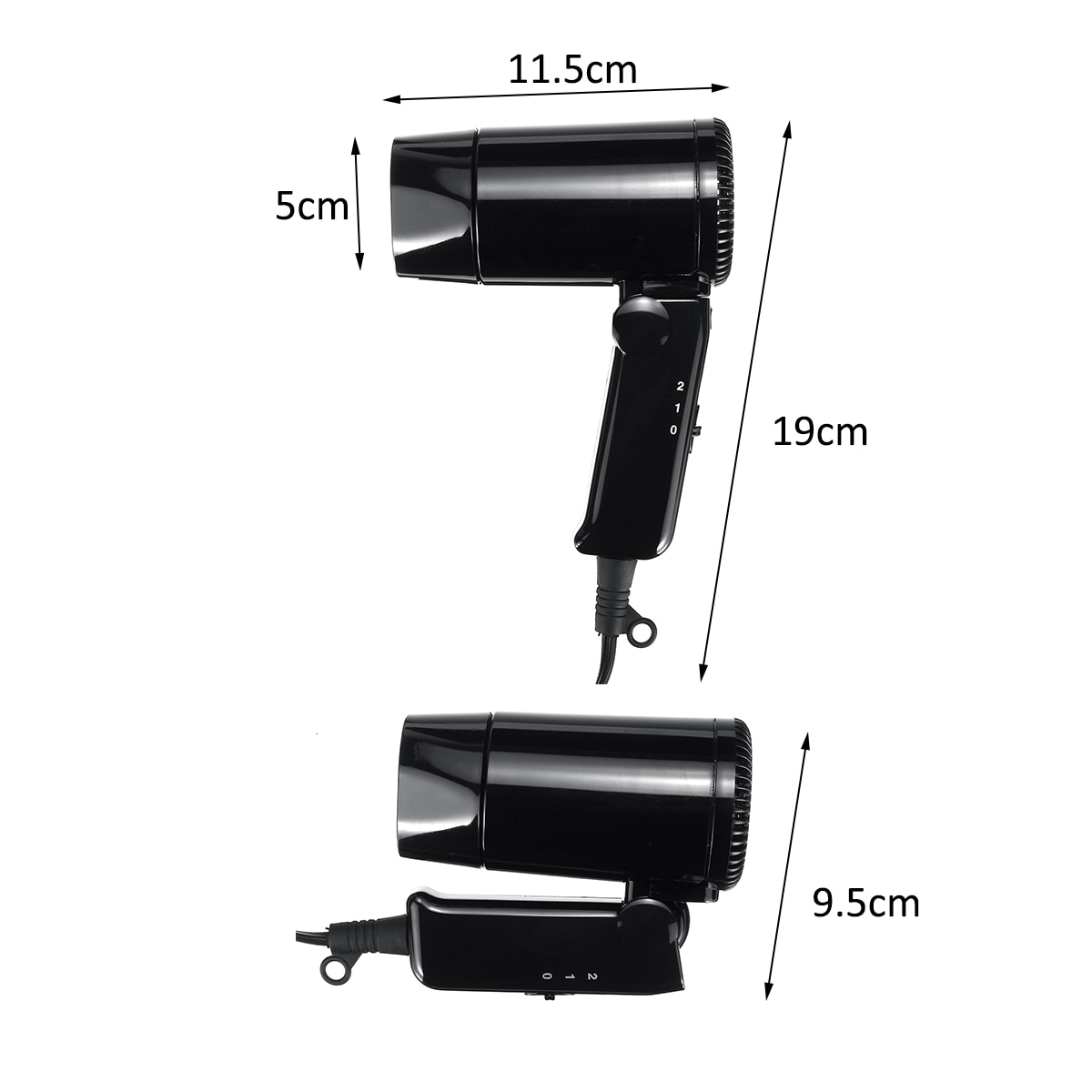 Portable Electric Hair Dryer 12V Car Folding Hair Dryer Hairdressing Tool Outdoor Travel Camping Vehicle Mini Hair Blower 3 Mode